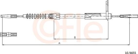 Трос ручника (тросик ручного тормоза) Cofle. Артикул 10.9455