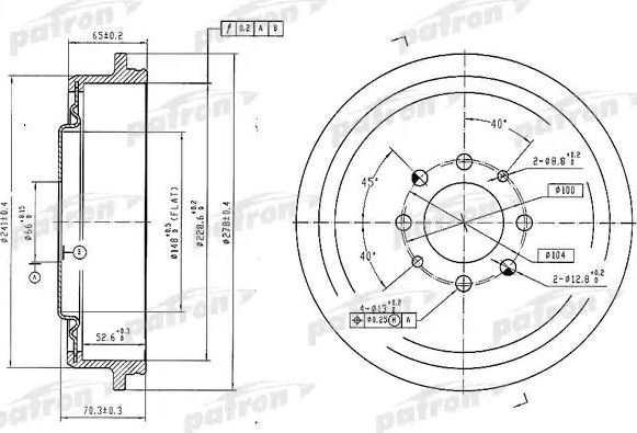 Тормозной барабан Patron задний для Renault 21 1986-1994. Артикул PDR1156