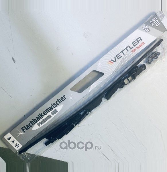 Щетка стеклоочистителя (бескаркасная) 600 мм/24 ВАЗ Калина PLATINUM (8 адапте (Vettler). Артикул VEPLATINUM600