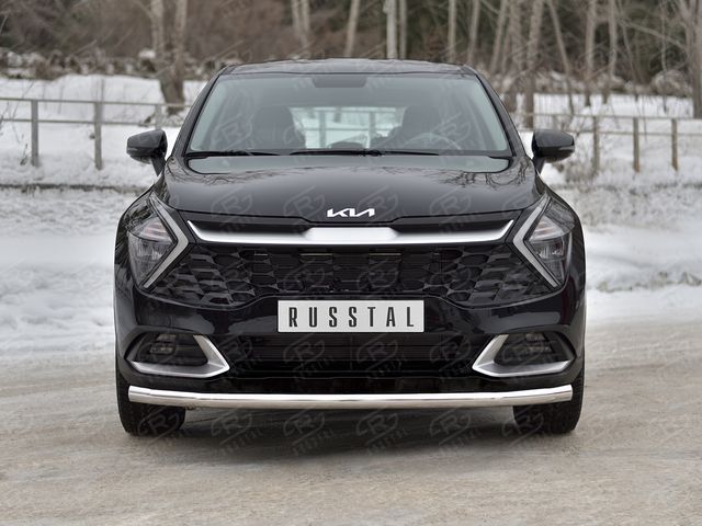 Защита RusStal переднего бампера d63 секция для Kia Sportage V (кроме Style и X-Line) 2021-2026. Артикул KSZ-004027