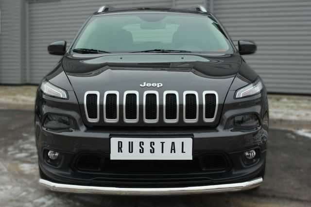 Защита RusStal переднего бампера d63 (секции) для Jeep Cherokee KL 2014-2026. Артикул JCZ-001982