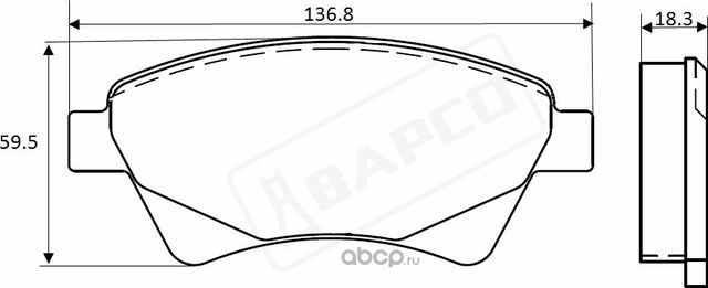 Колодки тормозные дисковые пер. RENAULT KANGOO 01-, MEGANE II 02-12, S (Bapco) Bapco. Артикул BP0266