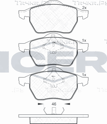 Тормозные колодки Icer передние для Volkswagen Passat B5 1996-2000. Артикул 181138