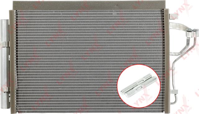 Радиатор кондиционера (конденсатор) LYNXauto для Hyundai Elantra V (MD) 2010-2016. Артикул RC-0058