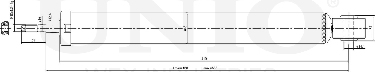 Амортизатор подвески (Unio). Артикул SAB-10742