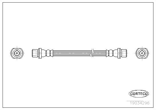 Тормозной шланг Corteco задний для Toyota Aygo I 2005-2014. Артикул 19034296