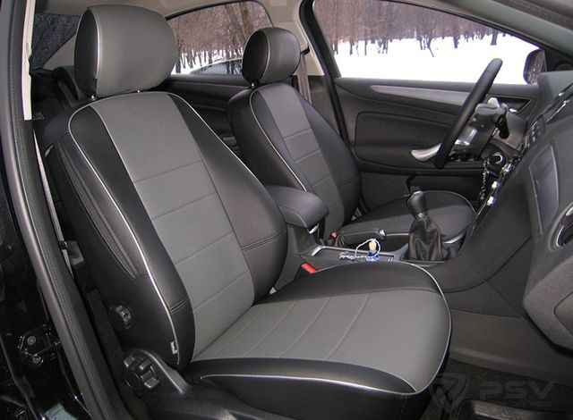 Чехлы PSV B&M на сидения для Kia Rio I хэтчбек 2000-2005, цвет Серый/зеленый. Артикул 105024