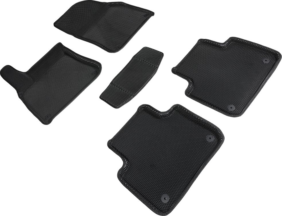 Коврики Seintex 3D EVA Соты для салона Volkswagen Touareg III 2018-2026 ЧЕРНЫЕ. Артикул 95430