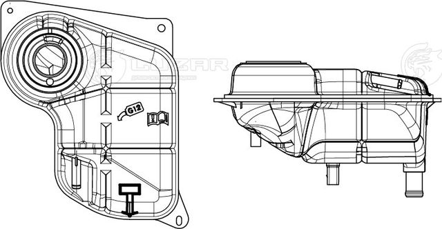 Бачок расширительный VW PASSAT B5 /AUDI А6 /A4 94- (Luzar). Артикул LET 1809