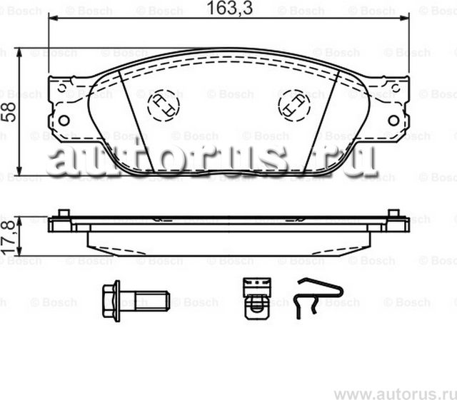 Колодки тормозные дисковые (Bosch). Артикул 0986494141
