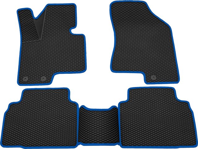 Коврики Rezkon 3D EVA Ромб резиновые для салона Kia Sportage III 2010-2016 Красный кант. Артикул 9221040203