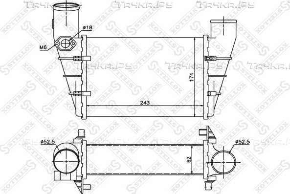 Интеркулер Stellox (алюминий) для Audi A6 II (C5) 1997-2005. Артикул 10-40081-SX