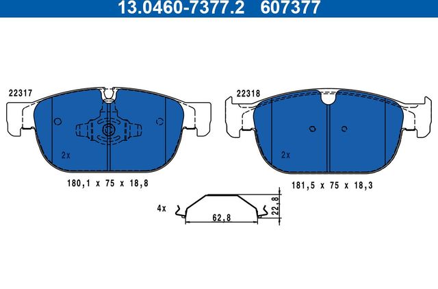 Тормозные колодки ATE. Артикул 13.0460-7377.2