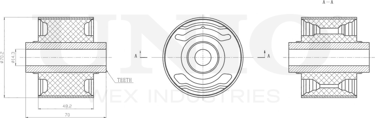 Сайлентблок реактивной тяги (Unio). Артикул RMP-20295