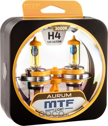 Лампа 12V H4 60/55W P43t бокс (2шт.) Aurum MTF. Артикул HAU1204
