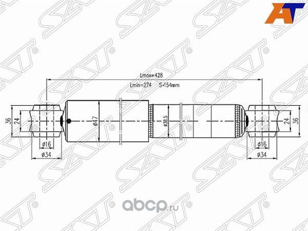 Амортизатор RR ISUZU FARGOELF 250350 NPR575859 (SAT). Артикул ST9516306660