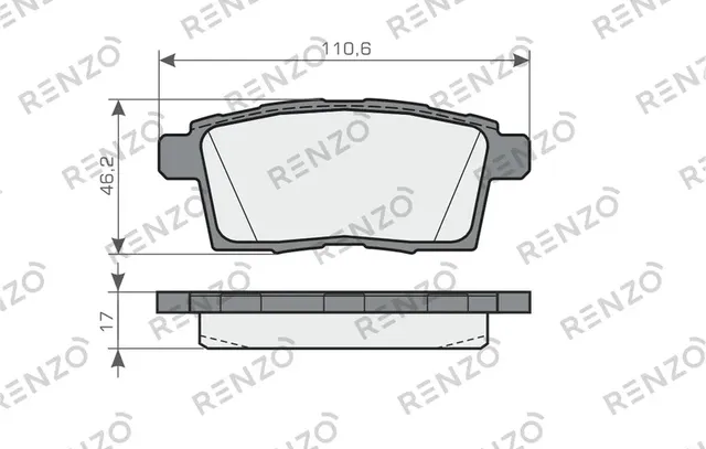 Тормозные колодки дисковые задние MAZDA CX-7 (ER) 07-12MAZDA CX-9 (TB) 06-15 (Renzo). Артикул RNZ358