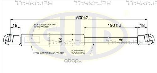 АМОРТИЗАТОР БАГАЖНИКА AUDI Q5 (8R), 1108- 500N L=500190MM G.U.D.. Артикул GGS020137