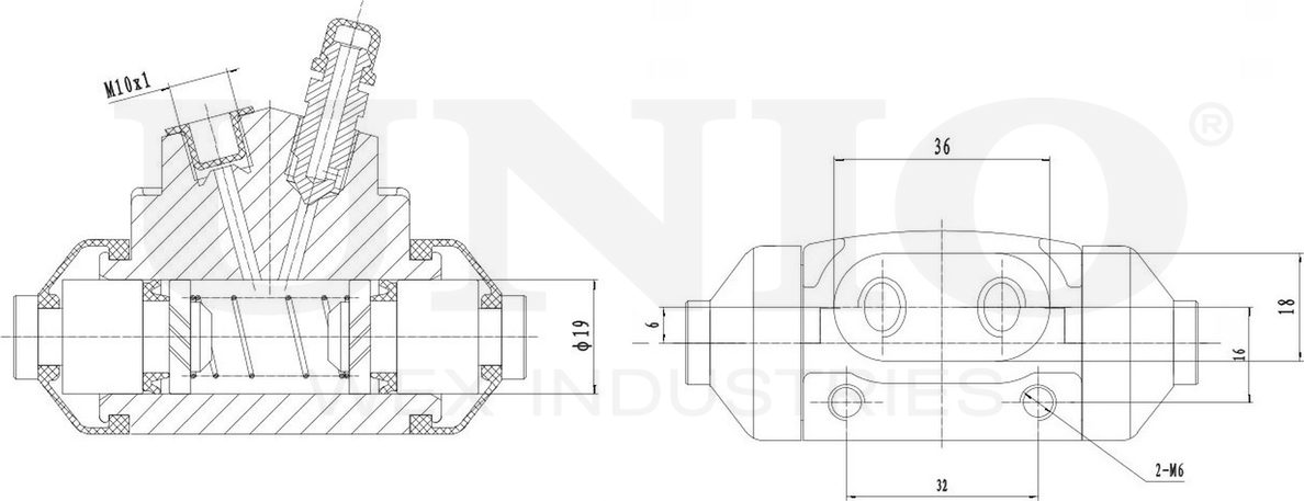 Цилиндр тормозной рабочий (Unio). Артикул BRC-20585