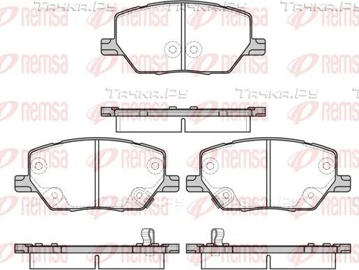 Тормозные колодки Remsa передние для Fiat 500X I 2014-2026. Артикул 1640.02