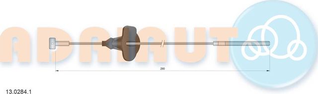 Трос ручника (тросик ручного тормоза) Adriauto передний для Ford Transit Connect I 2002-2009. Артикул 13.0284.1