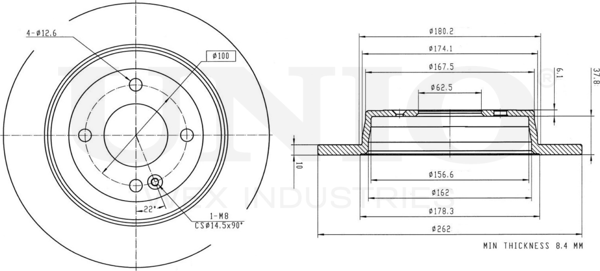 Диск тормозной (Unio). Артикул BRD-20001