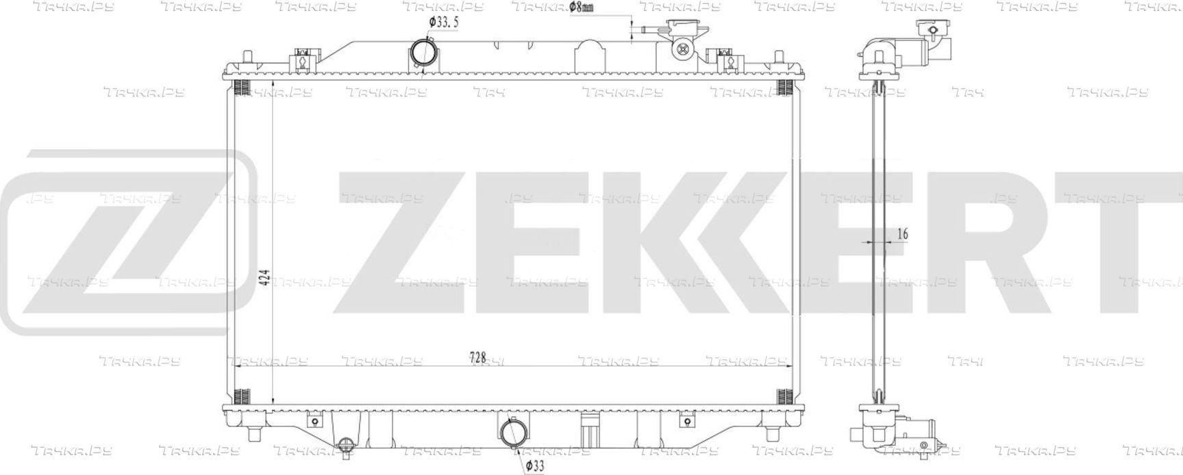 Радиатор охлаждения двигателя Zekkert (алюминий) для Mazda CX-5 I 2011-2017. Артикул MK-1650