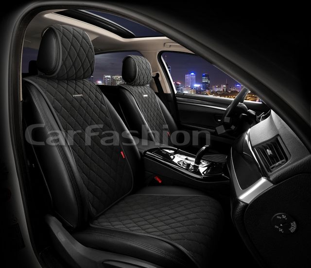 Накидки универсальные CarFashion Bullet Front на передние сидения авто, цвет Черный/Черный/Черный. Артикул 26181
