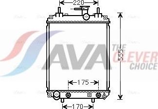 Радиатор охлаждения двигателя AVA. Артикул DU2073