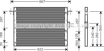 Радиатор кондиционера (конденсатор) AVA для Land Rover Range Rover II 1994-2002. Артикул AU5075