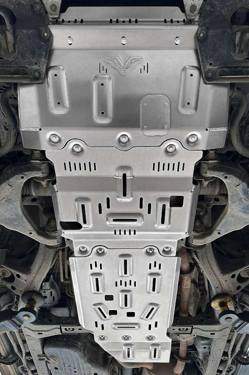 Защита алюминевая Falcon для радиатора, картера, РК, КПП Toyota Land Cruiser Prado 200 2007-2021. Артикул 8119382084