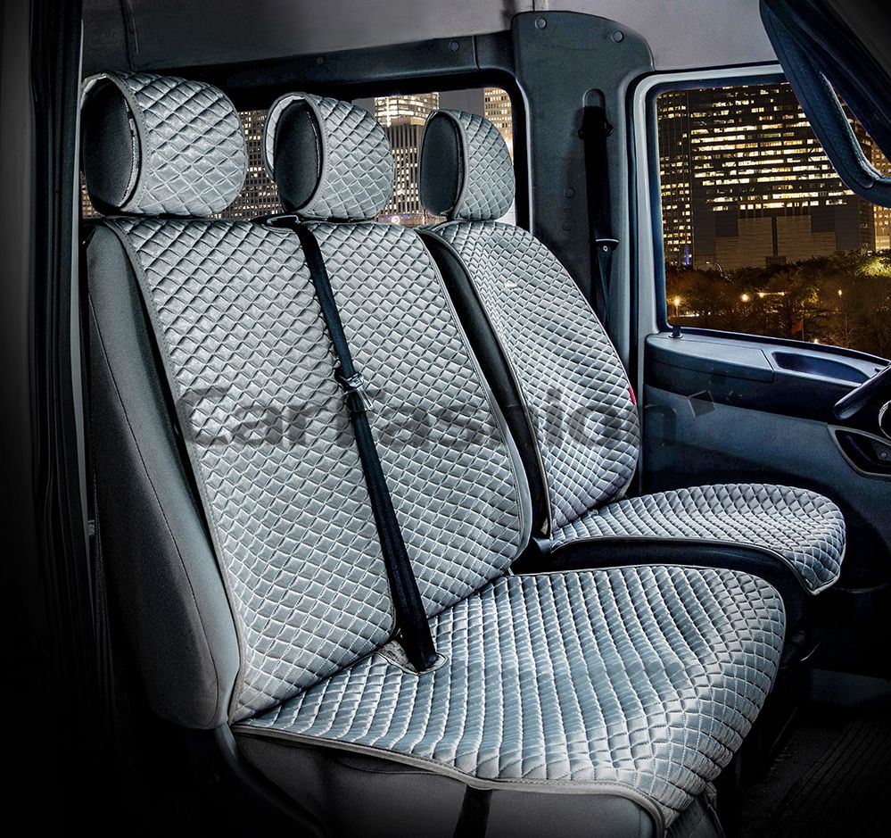 Накидки универсальные CarFashion Palermo Van на передние сидения авто, цвет Серый/Серый/Серый. Артикул 21046