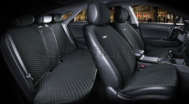 Накидки универсальные CarFashion Palermo Plus для авто, цвет Черный/Зеленый. Артикул 21767