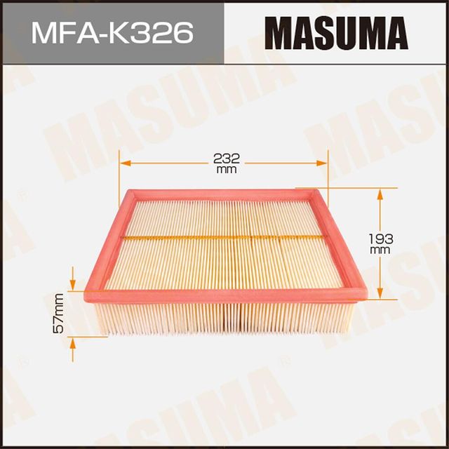 Воздушный фильтр Masuma. Артикул MFA-K326