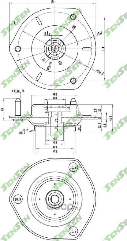 M61204 Опора амортизатора переднего Toyota Camry ACV3#MCV30 01 (Sensen). Артикул M61204