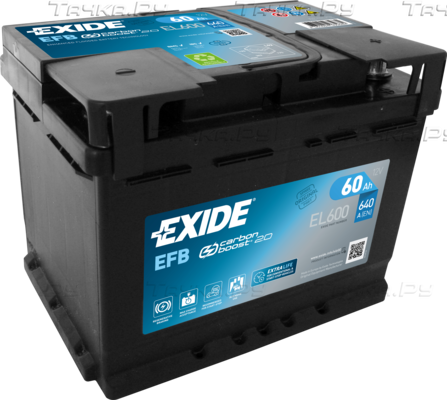 Аккумулятор Exide EFB для Jaguar XJ III (X350/X358) 2003-2009. Артикул EL600