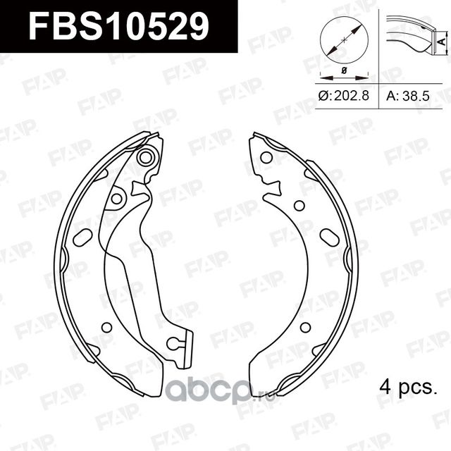 FBS10529 КОЛОДКИ ТОРМОЗНЫЕ БАРАБАННЫЕ (FAP). Артикул FBS10529