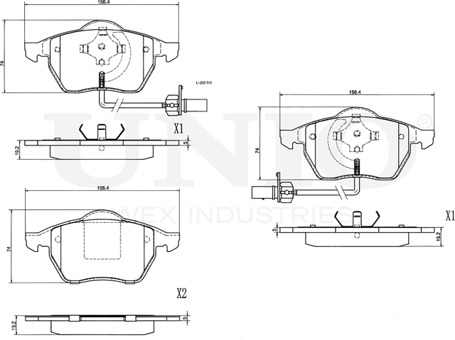 Колодки тормозные дисковые, комплект (Unio). Артикул BRP-20060