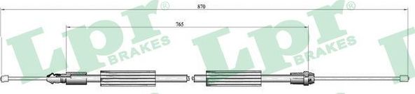 Трос ручника (тросик ручного тормоза) LPR. Артикул C0735B