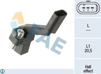 Датчик положения коленвала FAE для Volkswagen Passat B8 2014-2026. Артикул 79521