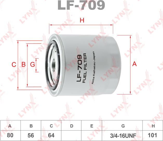 Топливный фильтр LYNXauto. Артикул LF-709