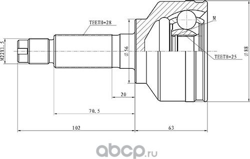 Шрус Наружный (Zikmar). Артикул Z87338R