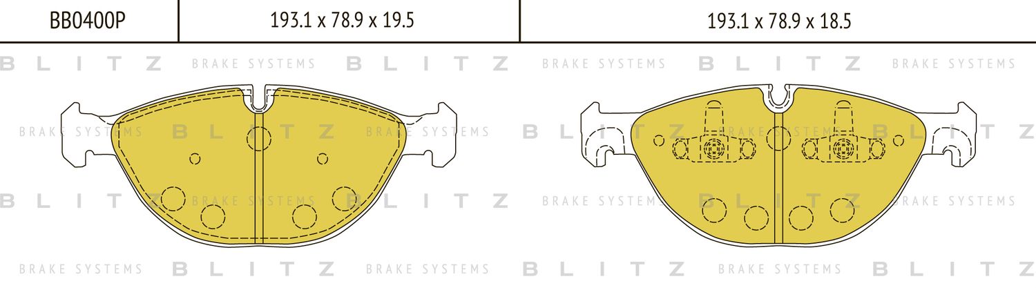 Колодки тормозные BMW X5 (E70/F15) / X6 (E71/F16) 08- перед. (Blitz). Артикул BB0400P