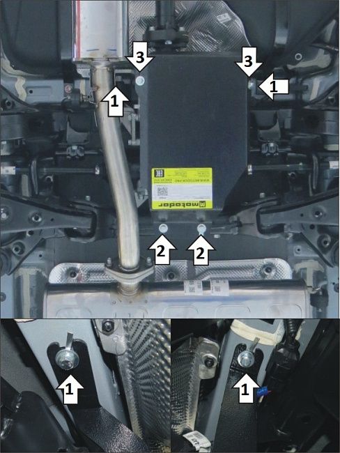 Защита Мотодор для заднего дифференциала Hyundai Tucson III 2015-2021. Артикул 01041