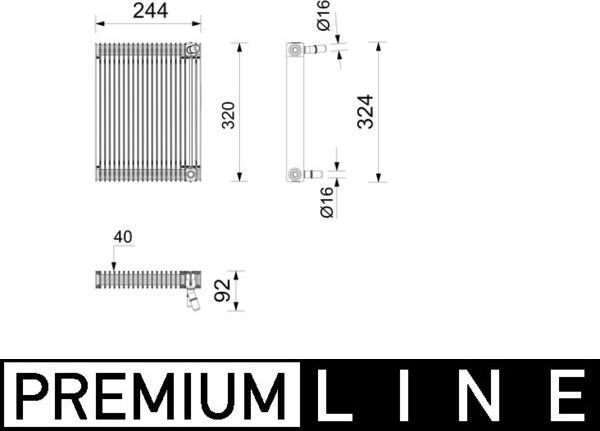 Радиатор масляный (маслоохладитель) для двигателя Mahle Premium. Артикул CLC 439 000P