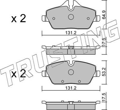 Тормозные колодки Trusting передние для MINI Hatch III (F55/F56) 2013-2026. Артикул 680.0