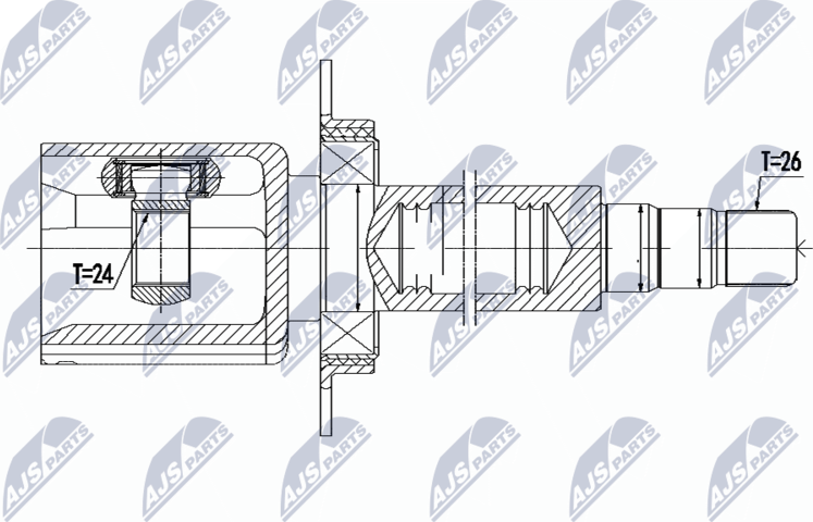 Шрус внутренний (граната) NTY. Артикул NPW-VV-091
