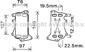 Радиатор масляный (маслоохладитель) для АКПП AVA (алюминий). Артикул BW3553