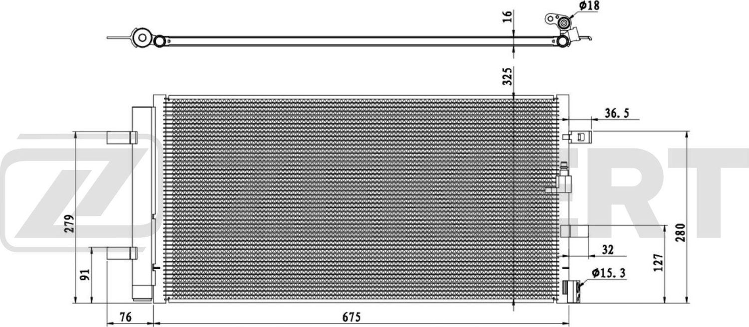 Радиатор кондиционера (конденсатор) Zekkert (алюминий). Артикул MK-3067