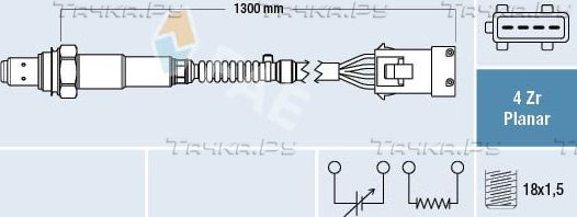 Лямбда-зонд (кислородный датчик) FAE для Peugeot 407 2004-2006. Артикул 77284